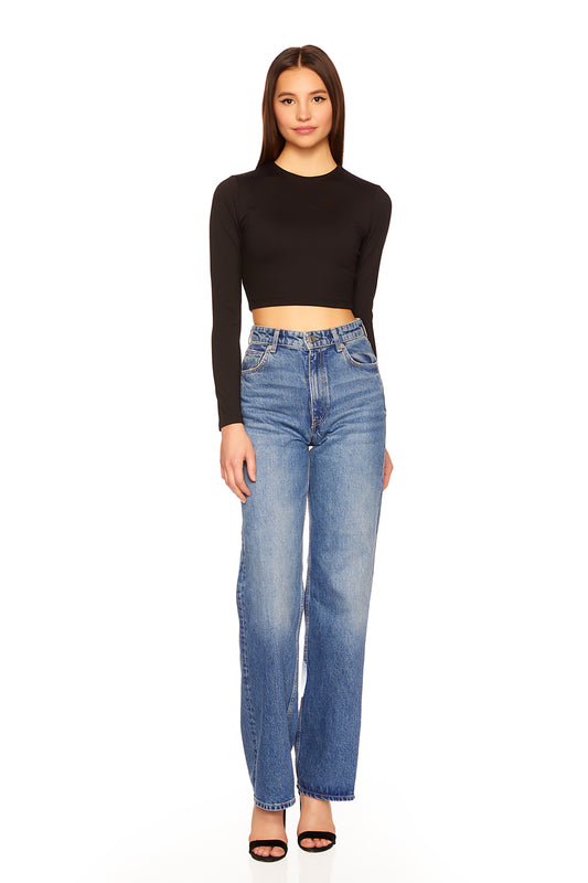 crew cropped long sleeve top